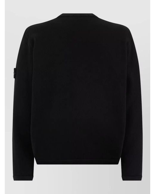 Stone Island Black Cotton Crew Neck Sweatshirt Long Sleeves for men