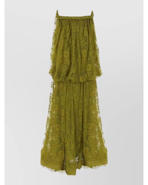 Zimmermann Green Luna Maxi Beach Dress Braided Neckline