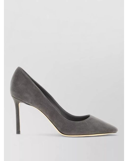 Jimmy Choo Gray Romy Suede Pointed Toe Stiletto Pumps
