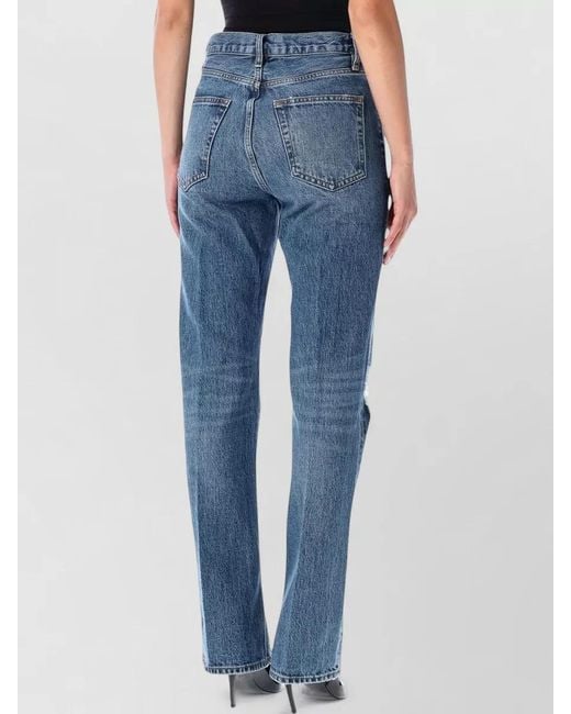 FRAME Blue High Rise Slim Denim Five Pocket Jean
