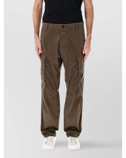 C P Company Brown Loose Cargo Pants Featuring Multiple Pockets for men