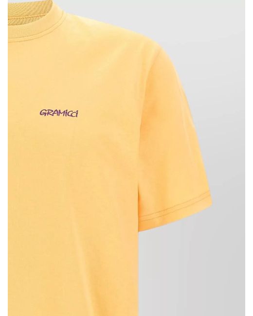 Gramicci Yellow Ice Sculpture Graphic Short Sleeve T Shirt for men