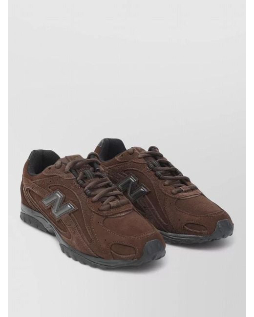 New Balance Brown 204L Suede Sneakers Curved Line Silhouette