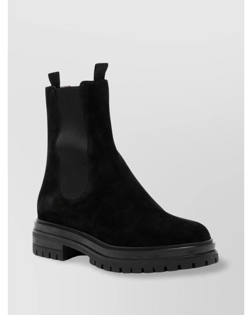 Gianvito Rossi Black Suede Leather Ankle-Length Boots