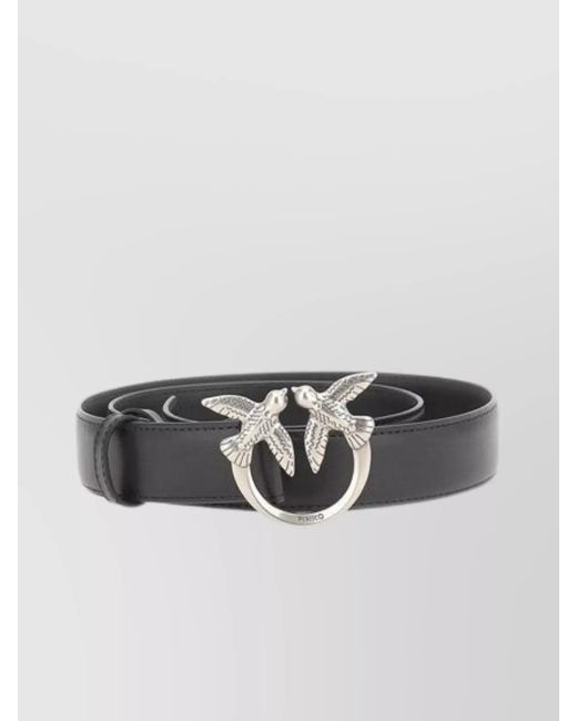 Pinko Gray Leather Love Berry Belt