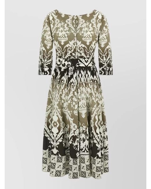 Samantha Sung Multicolor Printed Cotton Midi Dress