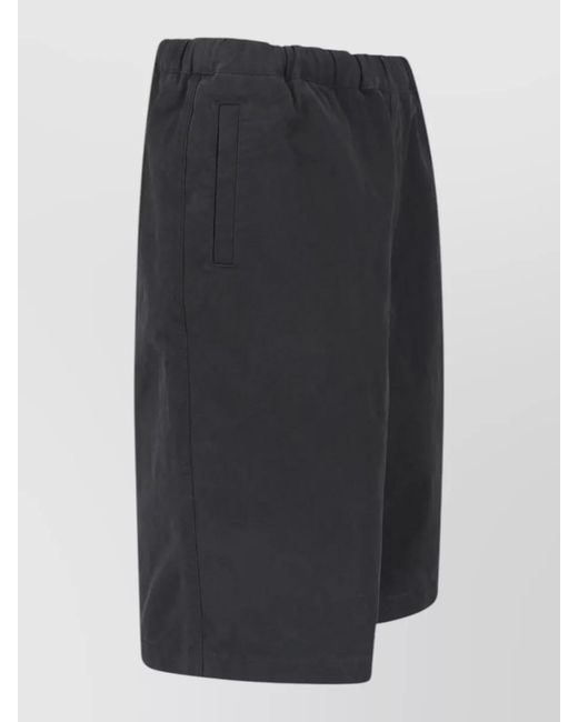 Entire studios Black Cotton Straight Deck Shorts for men