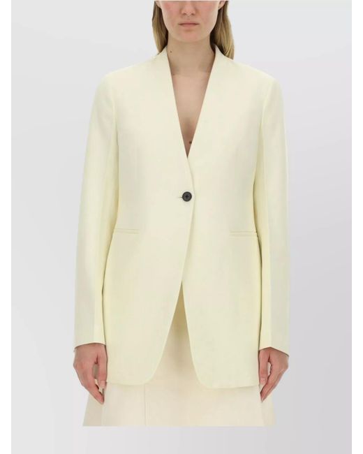 Jil Sander Natural Wool Tailored Blazer