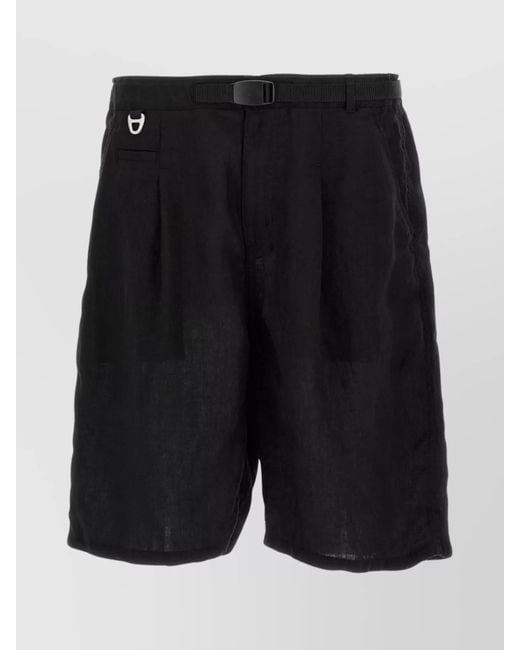 Undercover Black Linen Bermuda Shorts for men