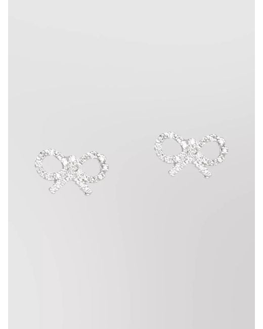 Self-Portrait Multicolor Crystal-Embellished Bow Earrings