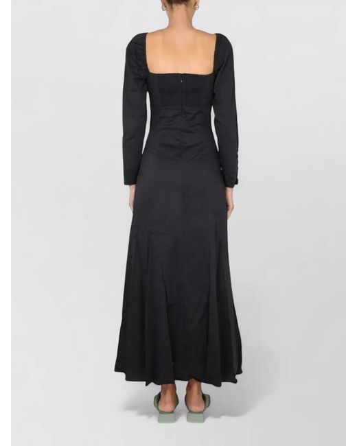 Staud White Josephine Dress Square Neckline Front Slit