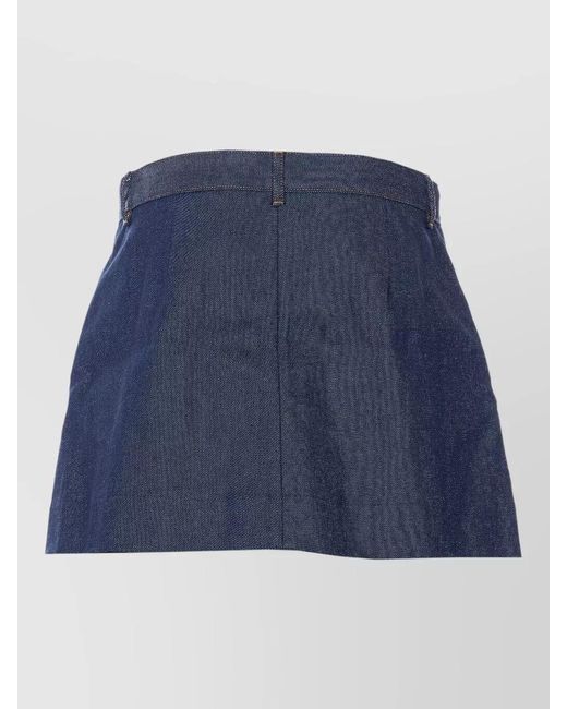A.P.C. Blue Pleated Mini Skirt
