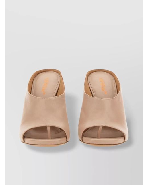 Off-White c/o Virgil Abloh Natural Block Heel Mules Unique Design