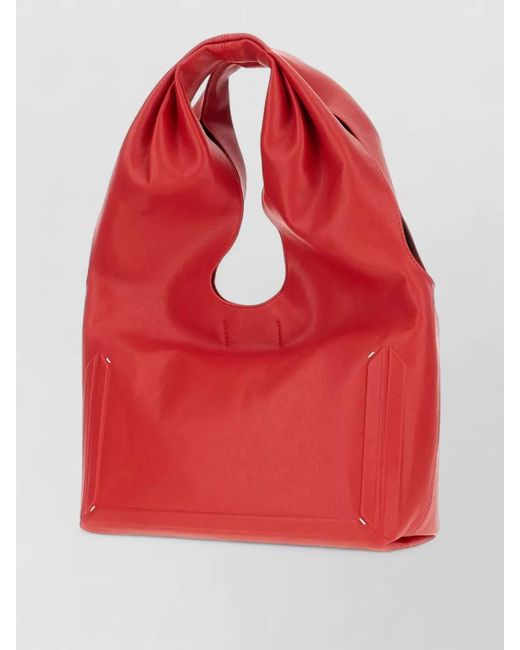 Maison Margiela Red Slouchy Tote Bag Cut Out Handle Seam