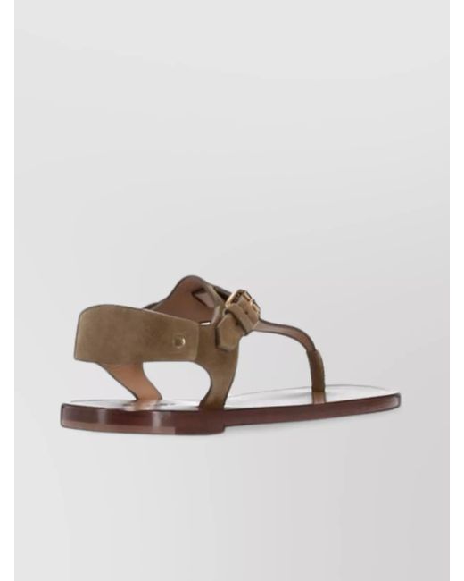 Isabel Marant Metallic Suede Thong Sandals