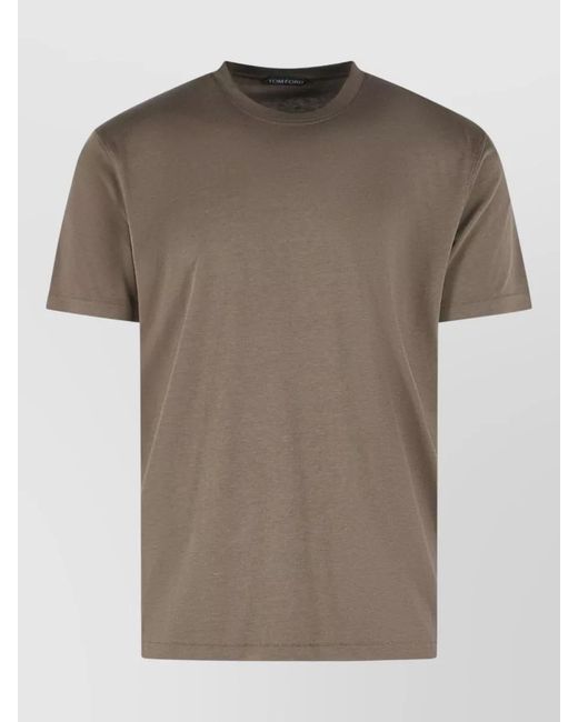 Tom Ford Brown Jersey Crew Neck Short-Sleeve T-Shirt for men