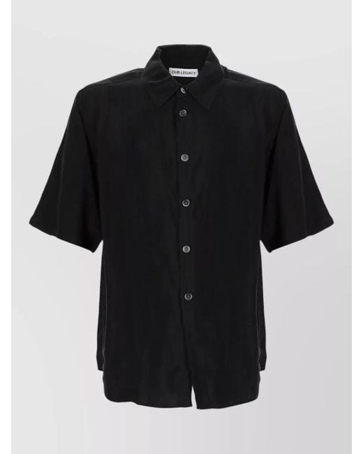 Our Legacy Black Short Sleeve Signature Cotton T Shirt for men