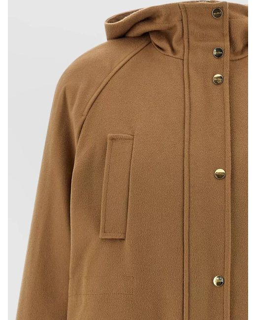 Max Mara Natural Alcade Parka Hooded Long Coat Raglan