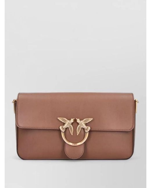 Pinko Brown Na Leather Clutch Bag