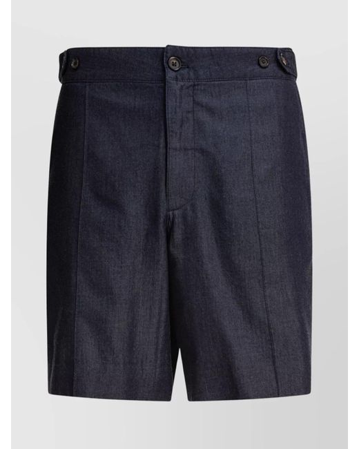 McQueen Blue Denim Tailored Shorts for men