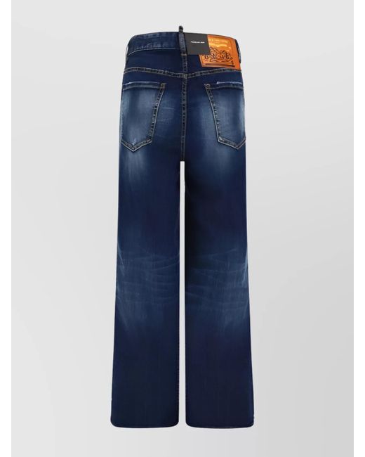 DSquared² Blue Denim Wide-Leg Jeans