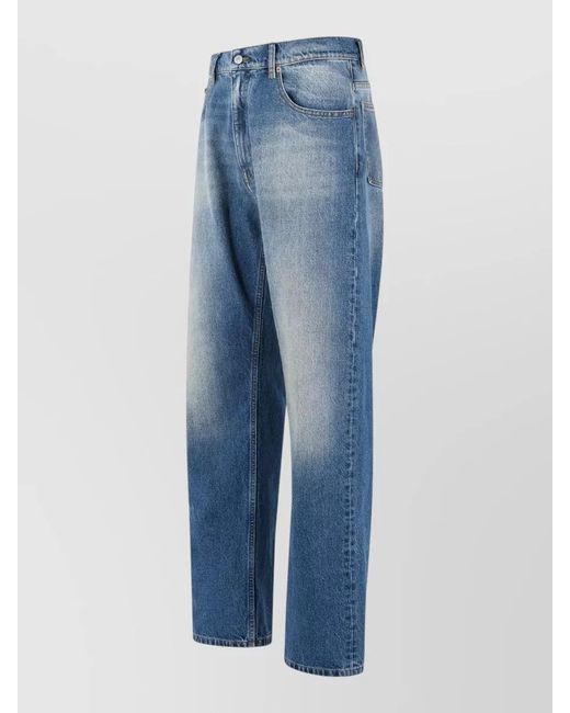 MM6 by Maison Margiela Blue Denim Jeans Straight Leg Belt Loops for men