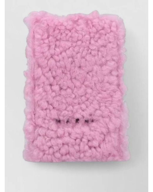 Marni Pink Crossbody Bag Faux Fur Trim Strap