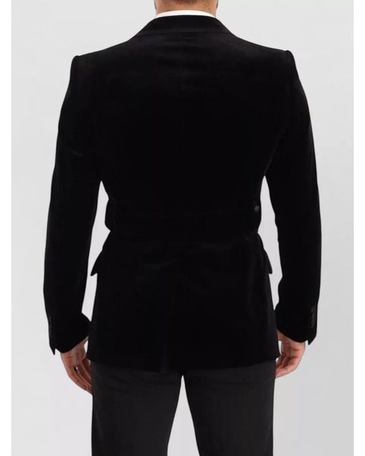 Dolce & Gabbana Blue Velvet Single Breasted One Button Blazer for men