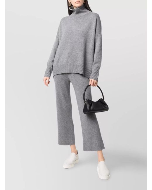 Lisa Yang Gray Cashmere Relaxed-Fit Turtleneck Jumper