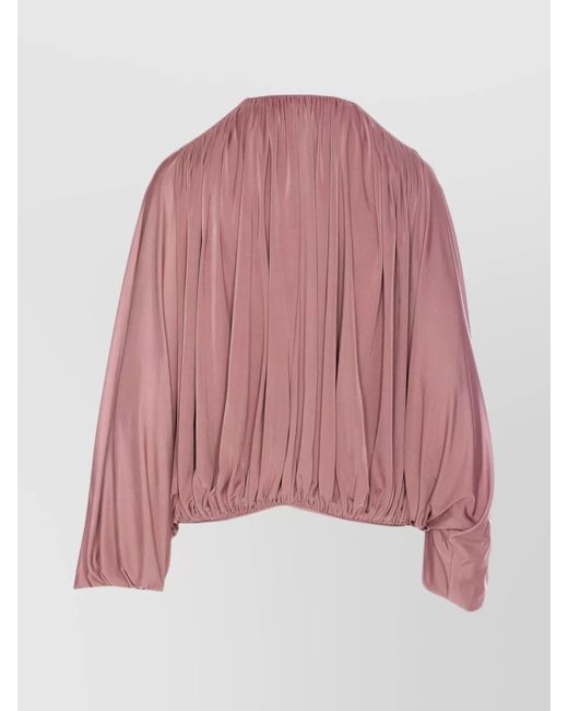 Saint Laurent Pink Fluid Oversized Flared Blouse