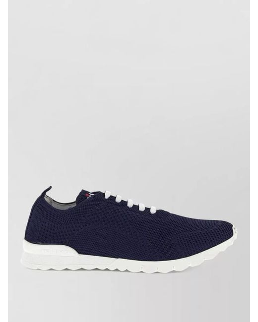 Kiton Blue Fits Sneakers Knit Upper Rubber Sole for men
