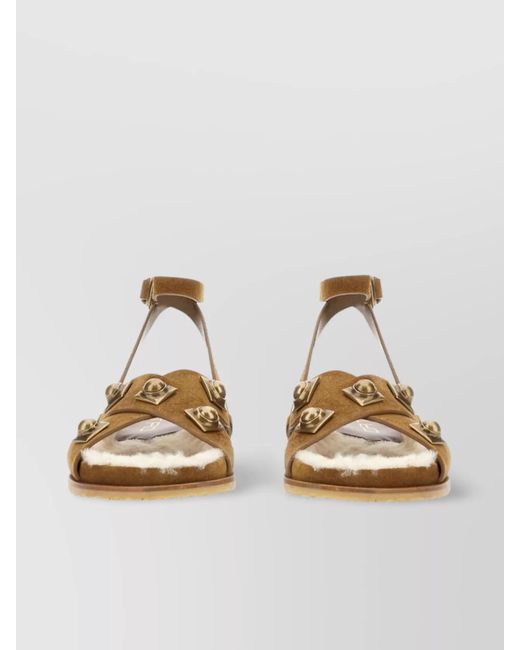 Etro Metallic Leather Sandals