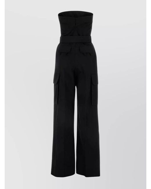 Saint Laurent Multicolor Cotton Cassandre Bustier Jumpsuit