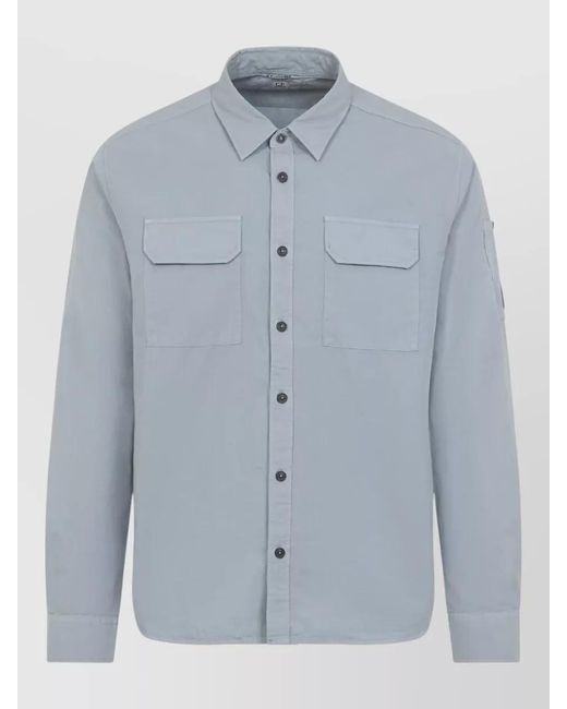 C P Company Blue Pocket Button Shirt for men