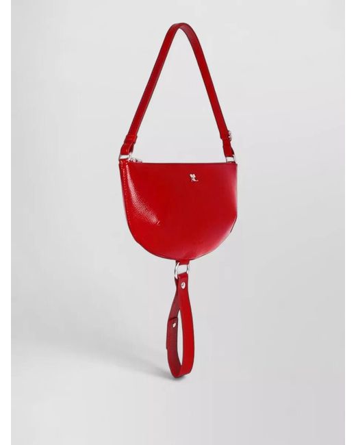 Courreges Red Très Leather Shoulder Bag