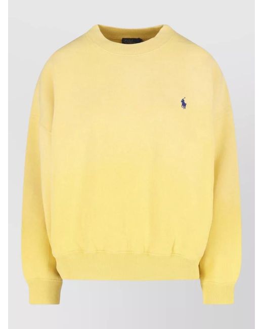 Polo Ralph Lauren Yellow Crew Neck Sweatshirt Long Sleeve Design