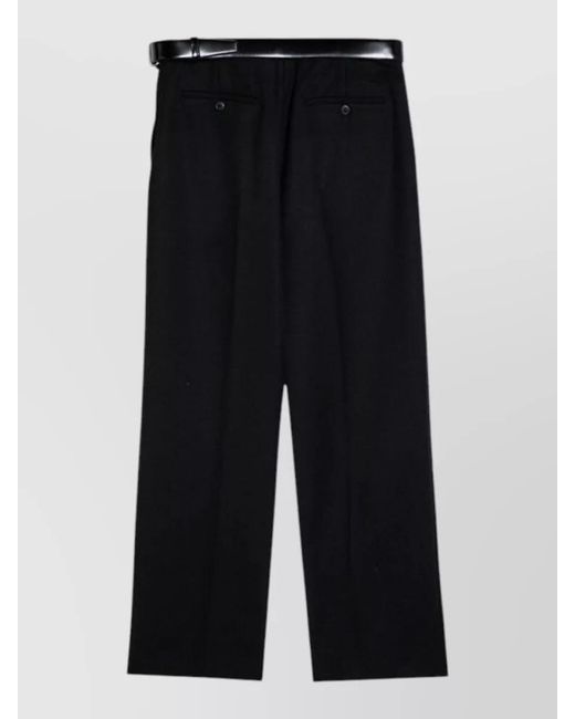 Prada Black Belted Waist Trousers Wide Leg Design