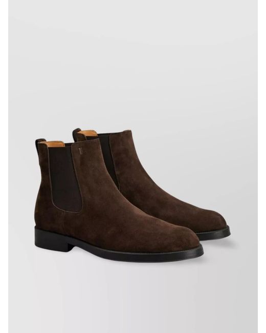 Tod's Brown Suede Leather Chelsea Ankle Boots for men