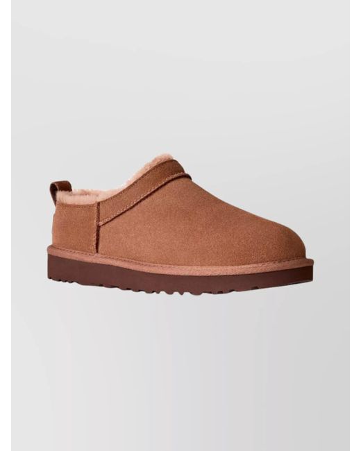 Ugg Brown Leather Slip-On Sneakers