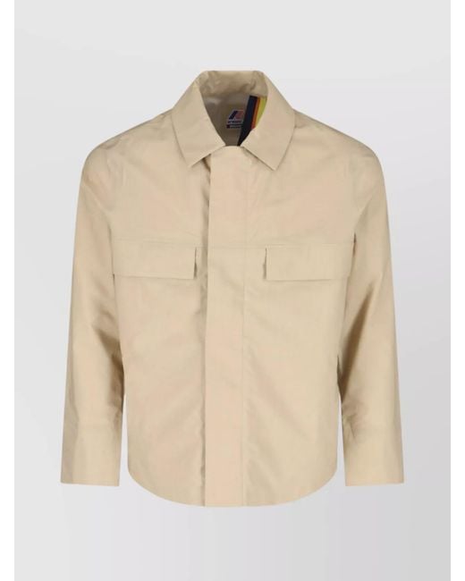 K-Way Natural Collared Three-Layer Waterproof Jacket for men