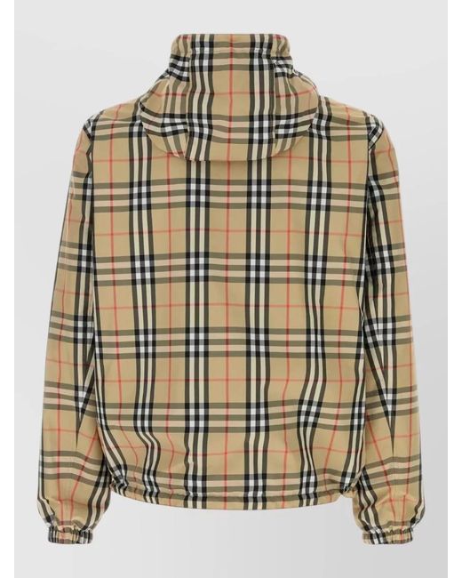 Burberry Metallic Reversible Hooded Jacket Check Pattern for men