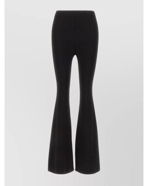 Stella McCartney Black Ribbed High-Rise Flared Trousers