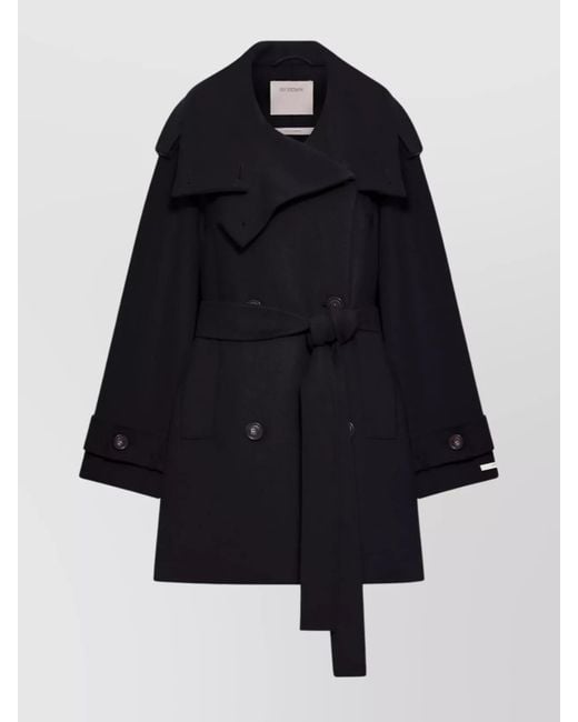 Sportmax Blue Wool Short Trench Coat