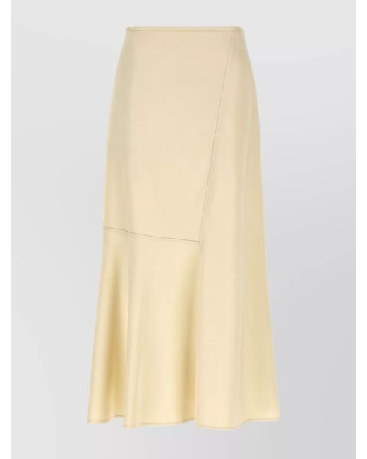 Jil Sander Natural Silk Draped Asymmetric Skirt