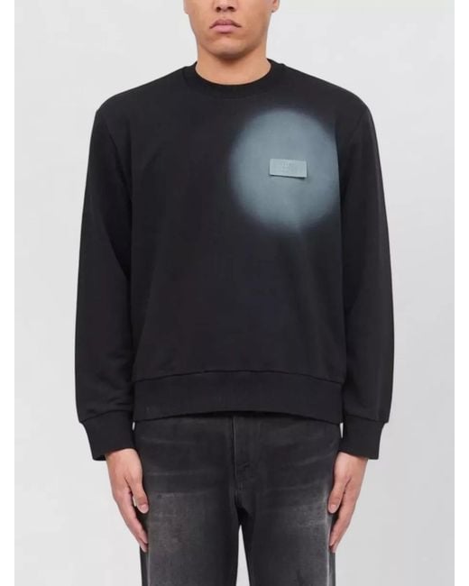 MM6 by Maison Margiela Blue Crew Neck Graphic Print Long Sleeve Sweatshirt for men