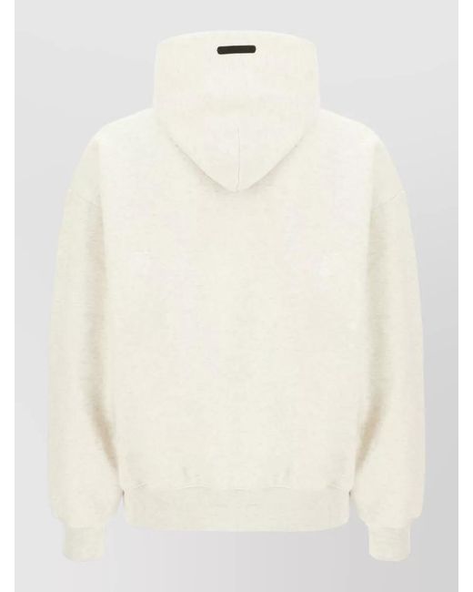 Fear Of God White Hooded Cotton Blend Sweatshirt Kangaroo Pocket for men