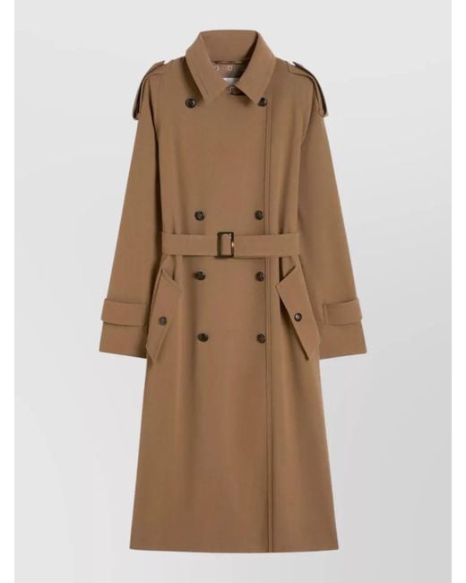 Max Mara Natural Mxmcerto Trench Coat Flared Shape Belted