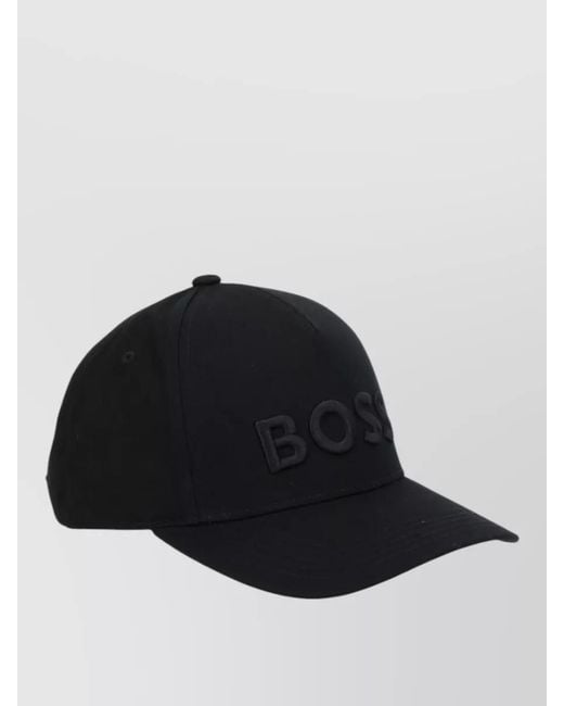 Boss Black Structured Baseball Cap Curved Brim Design for men
