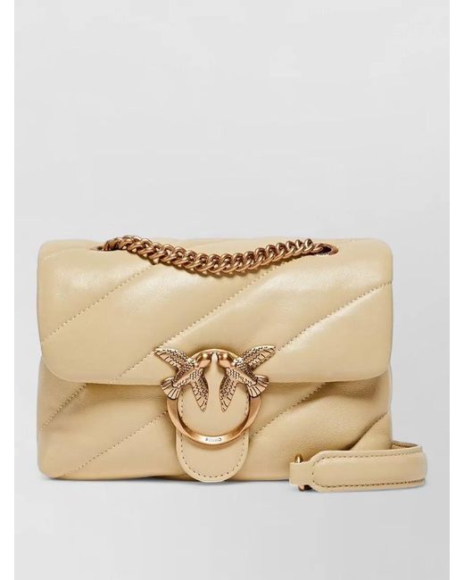 Pinko Natural Love Bag Puff Mini Leather Quilted Shoulder Bag