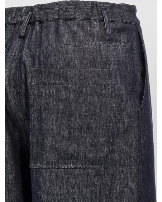 Brunello Cucinelli Blue Pleated Crop Trousers Wide Leg Belt Loops